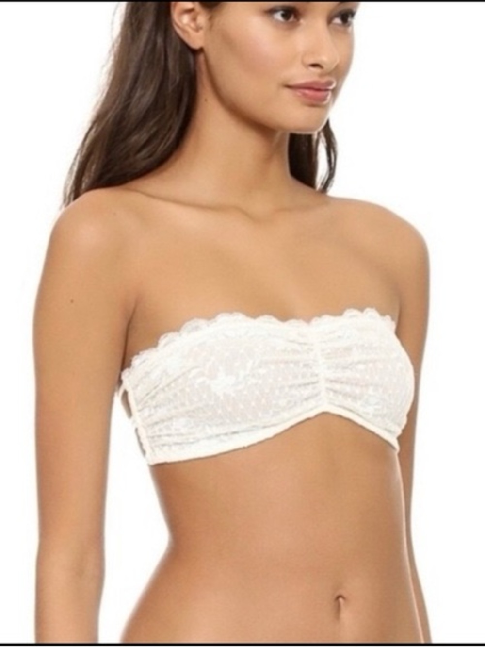 Free People Cream Lace Bandeau Bra